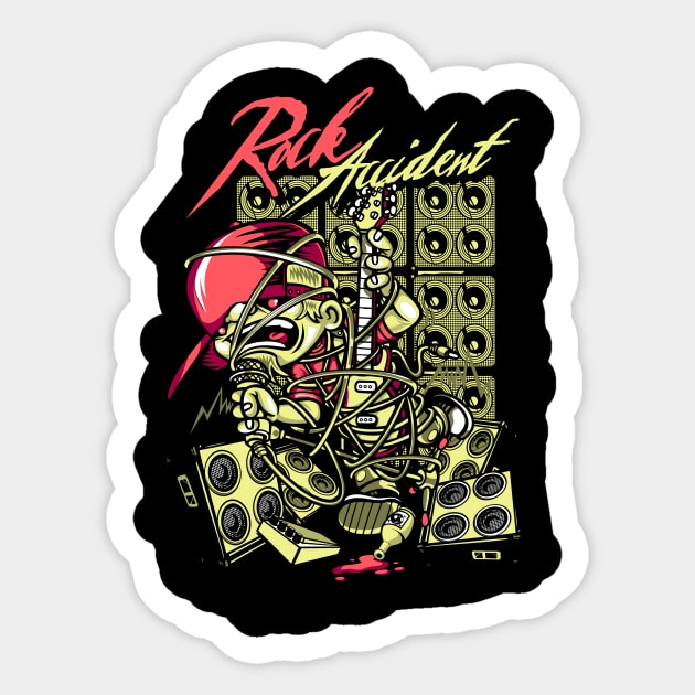 Rock Accident Sticker by viSionDesign